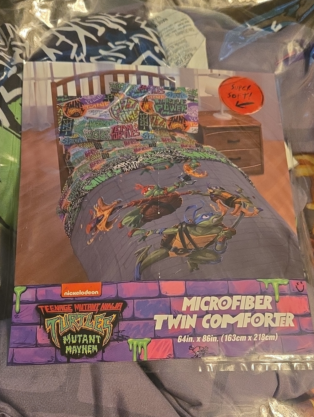 Nickelodeon Teenage Mutant Ninja Turtles Gray and Purple Twin Comforter & Sheets
